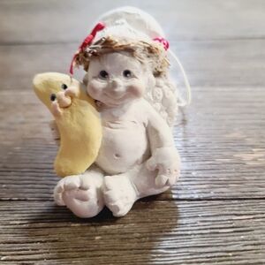 Vintage 90s 1991 Cast Art Angel Cherub Christmas Ornament